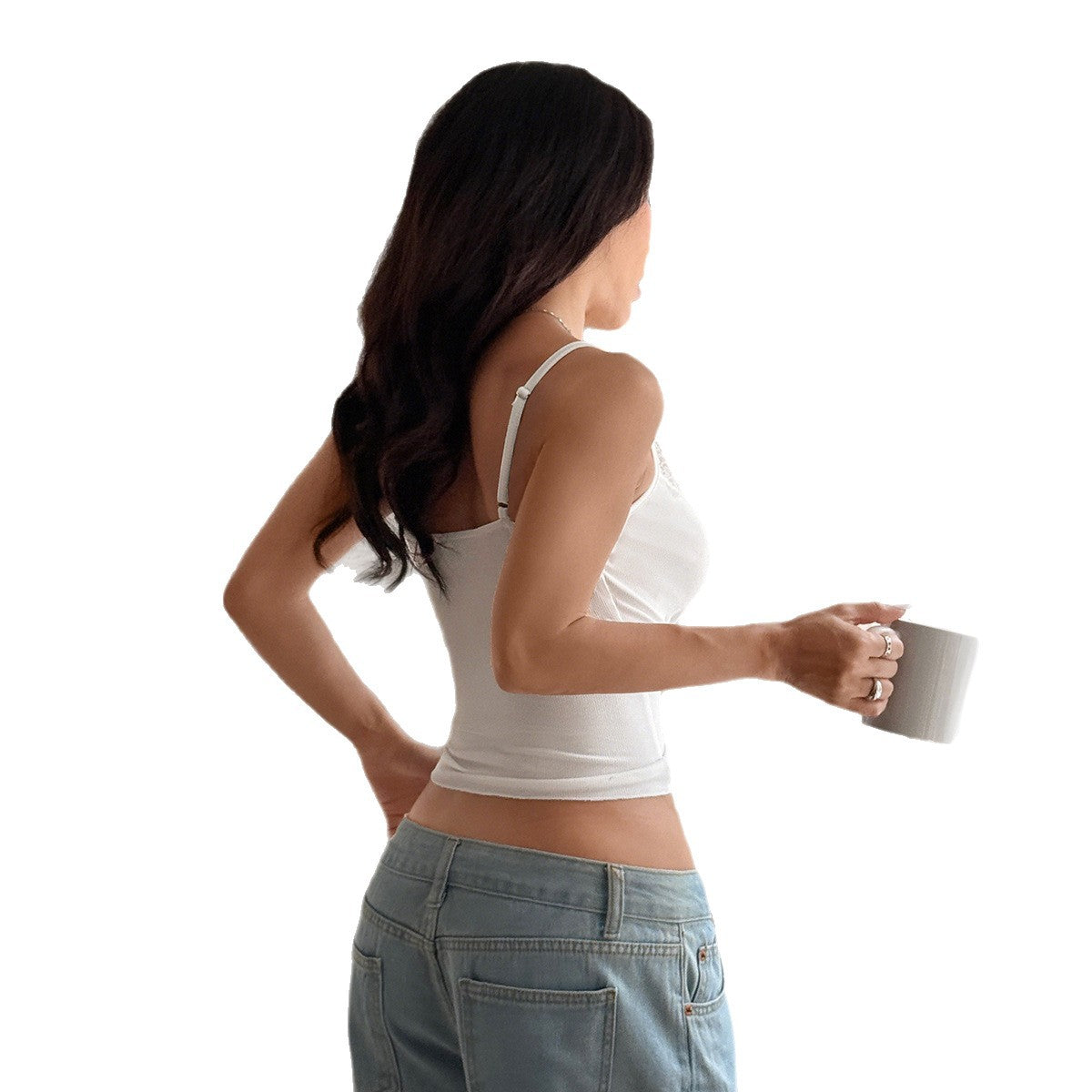 Strap Lace T-Shirt Tank Top Women's